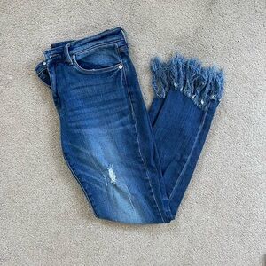 Low-Rise Blank NYC Fringe Jeans